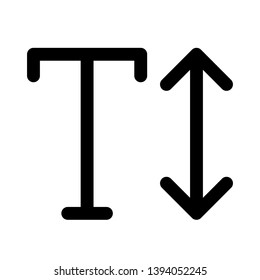 Font height resize feature button isolated on white background
