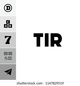 Font icon. collection of 6 font filled icons such as abc cube, paper plane, digital time, 7 number, d letter. editable font icons for web and mobile.