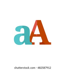 Font  icon in flat color style. Letter graphic design printing publishing