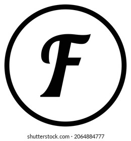 icono de fuente. Estilo plano Forma de círculo aislada en fondo blanco. Ilustración del vector