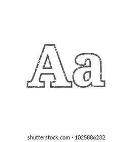 Font  icon in grunge texture. Vintage style vector illustration.