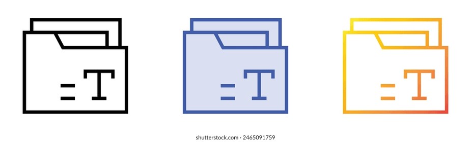 font icon. Linear, Blue Fill and Gradient Style Design Isolated On White Background