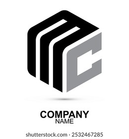 Ícone de fonte. ícone de logotipo isolado no fundo branco. Exágono moderno do design do logotipo do monograma e letras C. Mais um conjunto de letras para criar o logotipo.