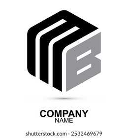 Font icon. logo icon isolated on white background. Modern exagon of the monogram logo design, and B letters. Plus a set of letters to create the logo.