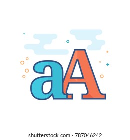 Font  icon in outlined flat color style. Vector illustration.