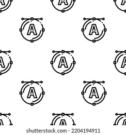 font icon pattern. Seamless font pattern on white background.
