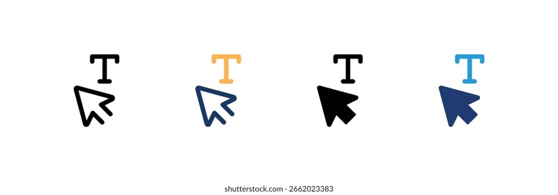 Font icon set multiple style collection. Vector illustration.