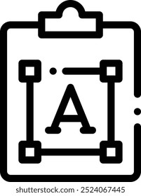 ícone de fonte. Design De Estilo Linear Fino Isolado Em Plano De Fundo Branco