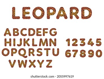 font illustration with leopard skin character.