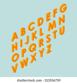 Font isometric 3d vector file