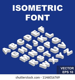 Font. Isometry. View from above. Icon. For your design. Isolated.