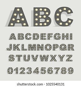 Font with lamps on gray background