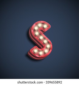 Font with lamps, vector