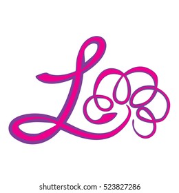 Font. Letter L. Vector illustration