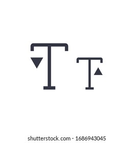 Icono de tamaño de letra de fuente menor. Fuente de menor tamaño. Ilustración vectorial de material aislada en fondo blanco.