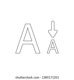 font letter size smaller type outline icon. Signs and symbols can be used for web, logo, mobile app, UI, UX