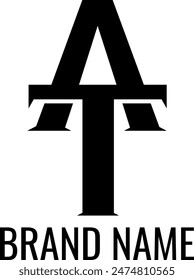 font letter at , ta logo design concept