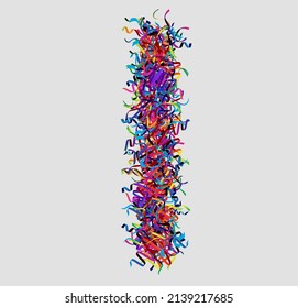Font letter I vector design  made of yarn. font for your unique decoration, concept idea. smooth gradient color. Unique elements for your best design ; logo, font, corporate identity, application