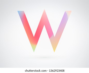 Font letter W vector design alphabet with Modern dynamic playful flat design and brilliant smooth gradient color. Unique elements for your best design ; logo, font, corporate identity, application