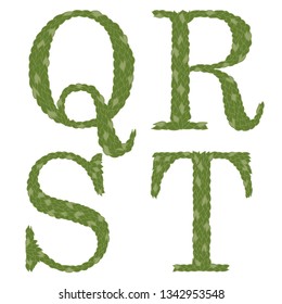 Font letters nature green leaf