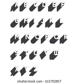Font letters vector design shadow