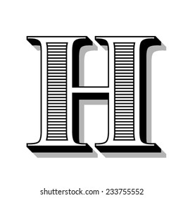 Font with lines.