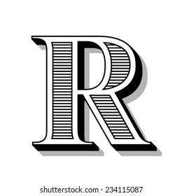 Font with lines. 