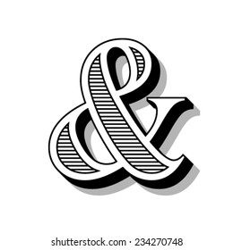 Font with lines. 