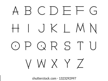 Font logo. Modern design vector font for title, header, lettering. Corporate Vector abc technology typeface. Letters line art style
