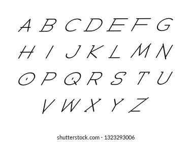 Font logo. Modern design vector font for title, header, lettering. Corporate Vector abc technology typeface. Letters line art style