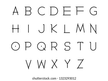 Font logo. Modern design vector font for title, header, lettering. Corporate Vector abc technology typeface. Letters line art style