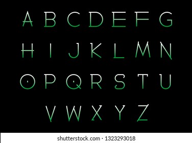 Font logo. Modern design vector font for title, header, lettering. Corporate Vector abc technology typeface. Letters line art style