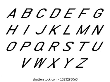 Font logo. Modern design vector font for title, header, lettering. Corporate Vector abc technology typeface. Letters line art style