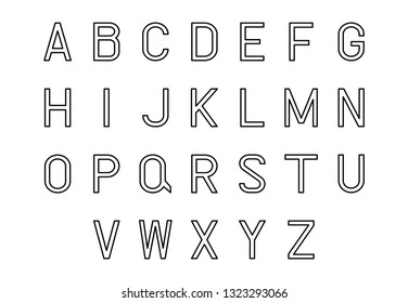 Font logo. Modern design vector font for title, header, lettering. Corporate Vector abc technology typeface. Letters line art style
