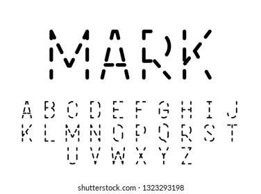 Font logo. Modern design vector font for title, header, lettering. Corporate Vector abc technology typeface. Letters line art style