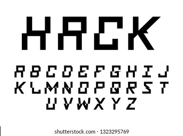 Font logo. Modern design vector font for title, header, lettering. Corporate Vector abc technology typeface. Letters line art style