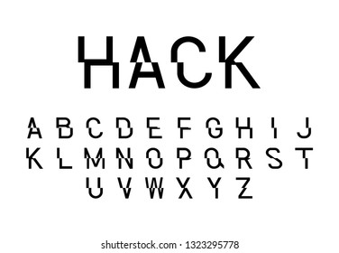 Font logo. Modern design vector font for title, header, lettering. Corporate Vector abc technology typeface. Letters line art style