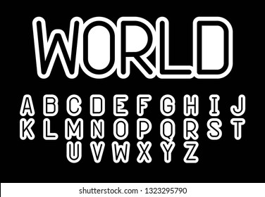 Font logo. Modern design vector font for title, header, lettering. Corporate Vector abc technology typeface. Letters line art style