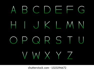 Font logo. Modern design vector font for title, header, lettering. Corporate Vector abc technology typeface. Letters line art style