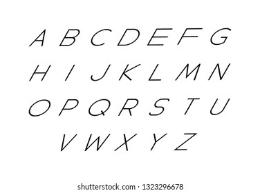 Font logo. Modern design vector font for title, header, lettering. Corporate Vector abc technology typeface. Letters line art style