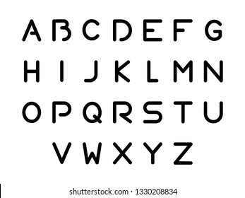 Font logo. Modern design vector font for title, header, lettering. Corporate Vector abc technology typeface. Letters line art style