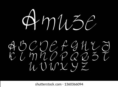 Font logo. Modern design vector font for title, header, lettering. Corporate Vector abc technology typeface. Letters line art style - Vector