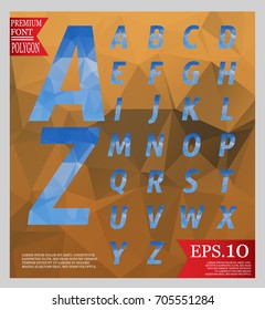 Font low poly design And abstract geometric backgrounds full color