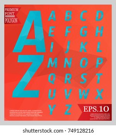 Font low poly design And abstract geometric backgrounds full color