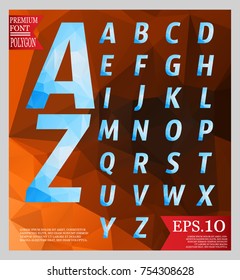 Font low poly design And abstract geometric backgrounds full color