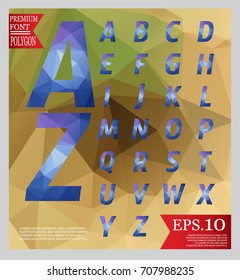 Font low poly design And Geometric pattern abstract background texture for web 