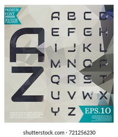 Font low poly Geometric pattern abstract background, texture for web banner