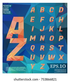 Font low poly on backgrounds full Color pattern of geometric shapes. Triangle mosaic eps.10
