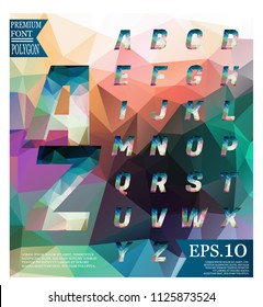 Font lowpoly on abstract background low poly textured triangle shapes in random pattern design