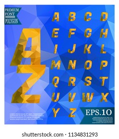 Font lowpoly on abstract background low poly textured triangle shapes in random pattern design